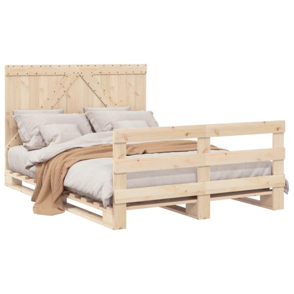 Bedframe Met Hoofdbord Massief Grenenhout 160X200 Cm Groen - Afbeelding 4