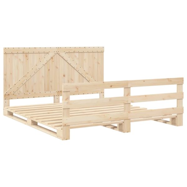 Bedframe Met Hoofdbord Massief Grenenhout 180X200 Cm - Afbeelding 3