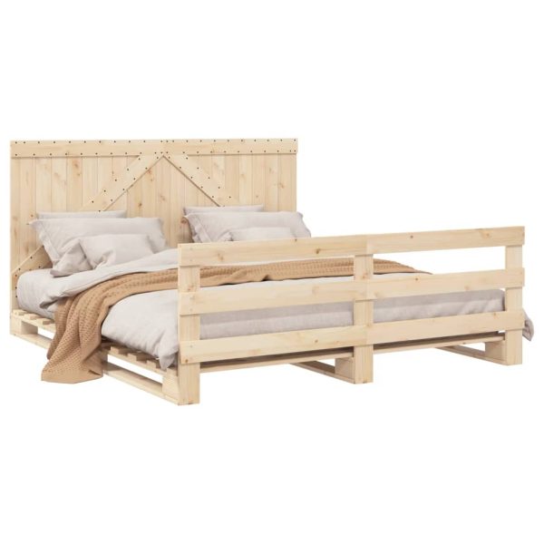 Bedframe Met Hoofdbord Massief Grenenhout 180X200 Cm - Afbeelding 4