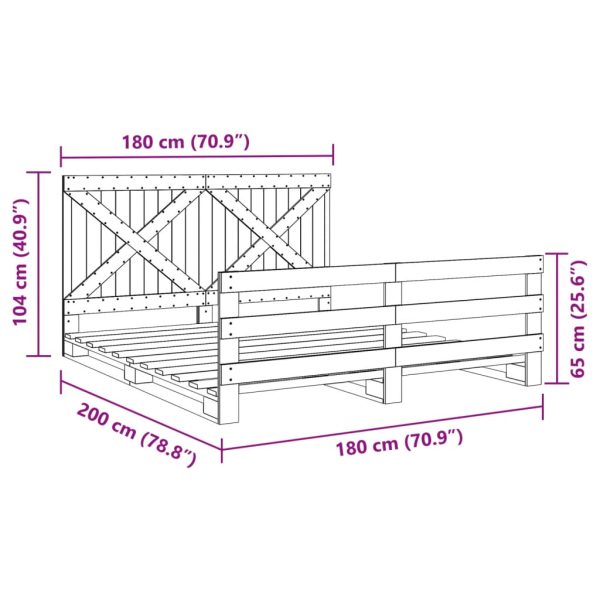 Bedframe Met Hoofdbord Massief Grenenhout 180X200 Cm - Afbeelding 11