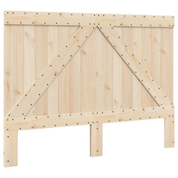 Bedframe Met Hoofdbord Massief Grenenhout Grijs 140X200 Cm - Afbeelding 6