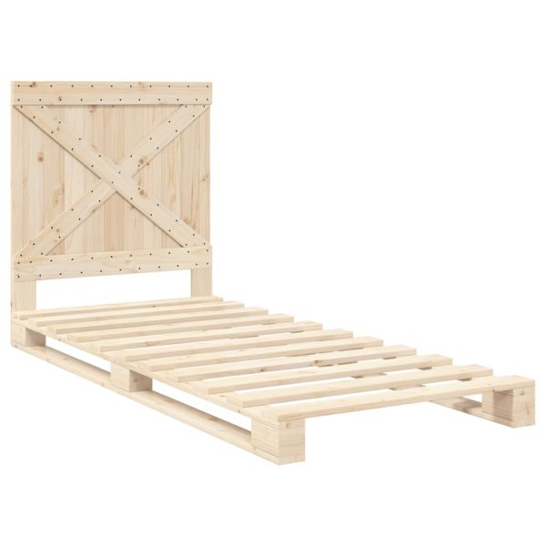 Bedframe Met Hoofdbord Massief Grenenhout 90X200 Cm - Afbeelding 3