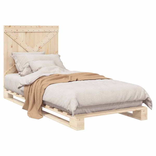 Bedframe Met Hoofdbord Massief Grenenhout 90X200 Cm - Afbeelding 4