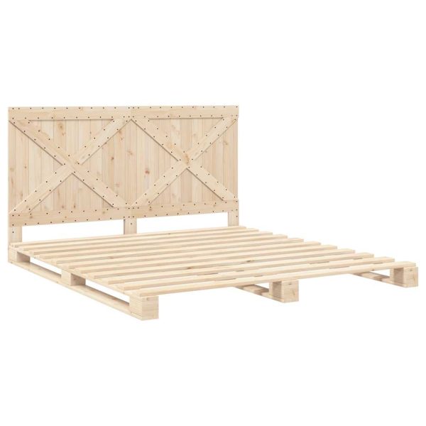 Bedframe Met Hoofdbord Massief Grenenhout 180X200 Cm - Afbeelding 3