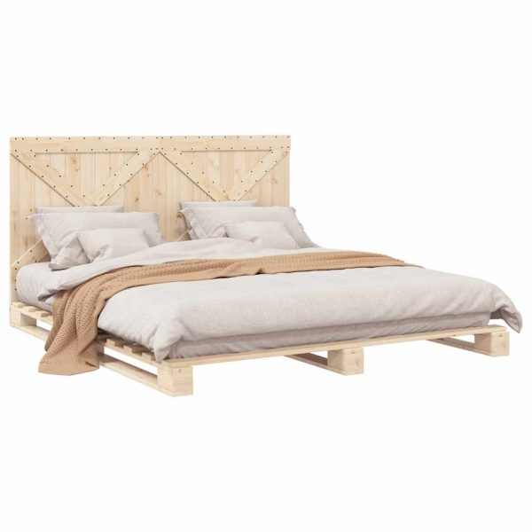 Bedframe Met Hoofdbord Massief Grenenhout 180X200 Cm - Afbeelding 4