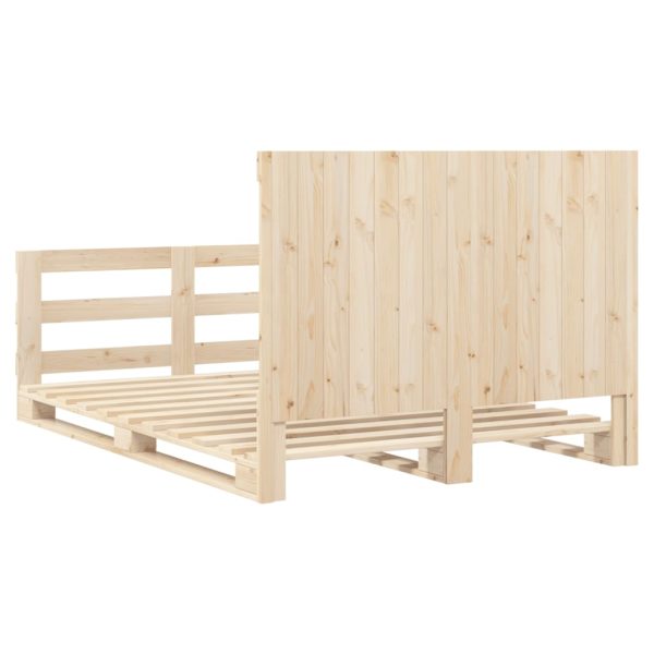 Bedframe Met Hoofdbord Massief Grenenhout Wit 140X200 Cm - Afbeelding 9