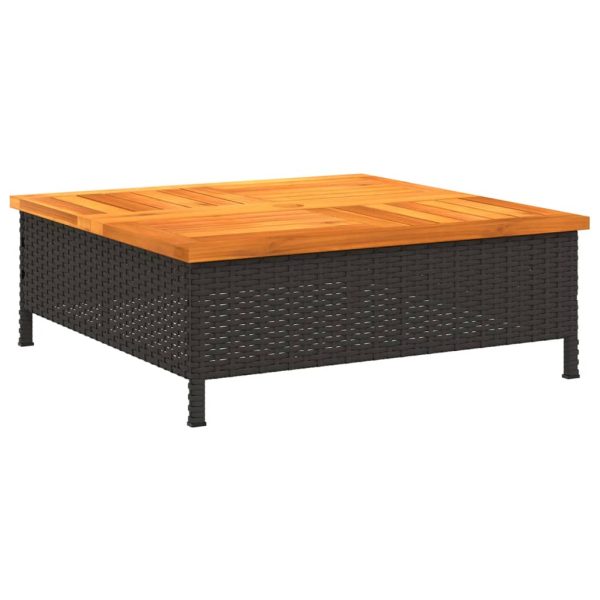 Tuintafel 70X70X25 Cm Poly Rattan En Acaciahout - Afbeelding 2