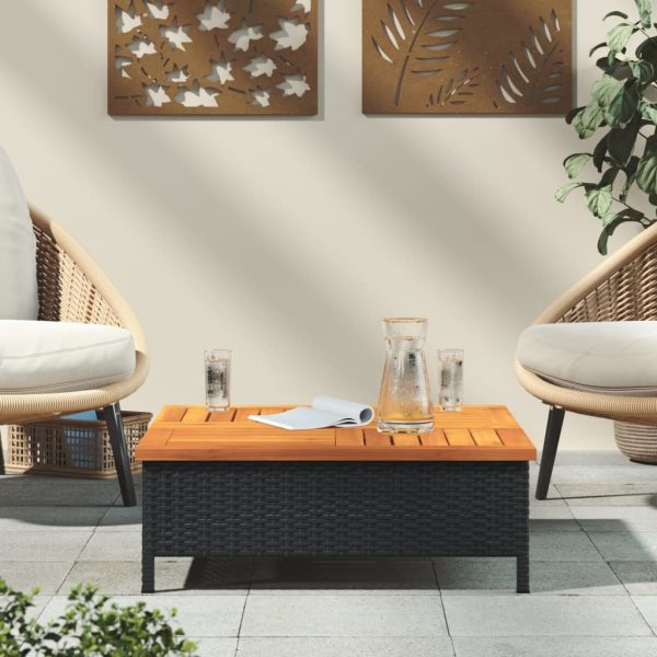 Tuintafel 70X70X25 Cm Poly Rattan En Acaciahout - Afbeelding 3