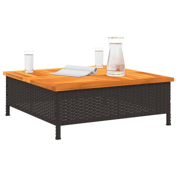 Tuintafel 70X70X25 Cm Poly Rattan En Acaciahout - Afbeelding 4