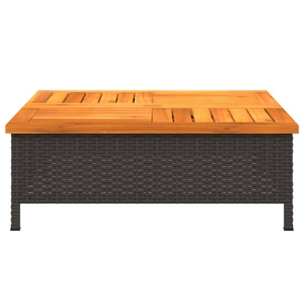 Tuintafel 70X70X25 Cm Poly Rattan En Acaciahout - Afbeelding 5