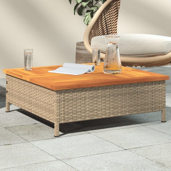 Tuintafel 70X70X25 Cm Poly Rattan En Acaciahout - Afbeelding 11