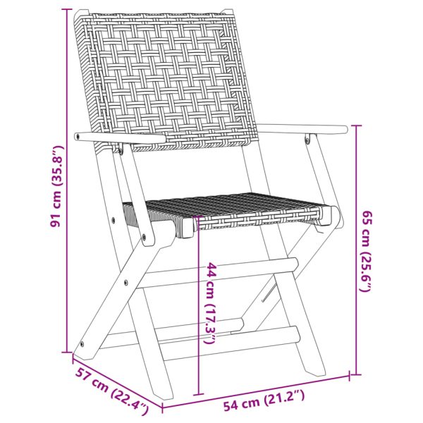 5-Delige Tuinset Poly Rattan En Massief Hout - Afbeelding 12