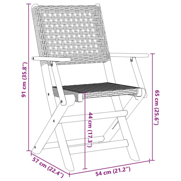 7-Delige Tuinset Poly Rattan En Massief Hout - Afbeelding 12