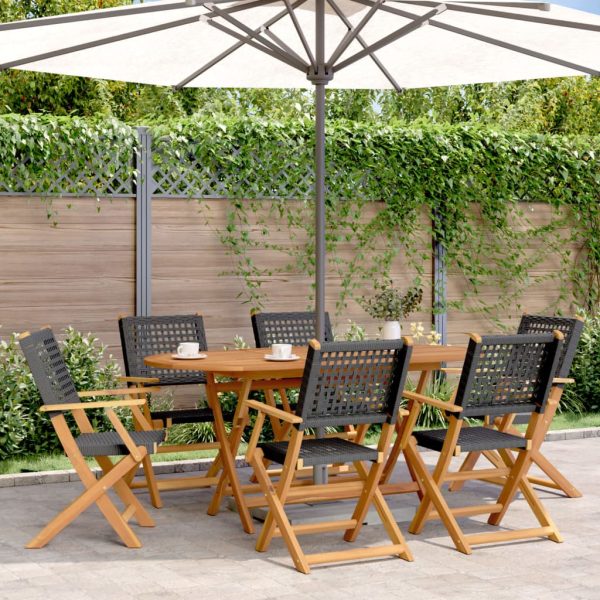 7-Delige Tuinset Poly Rattan En Massief Hout