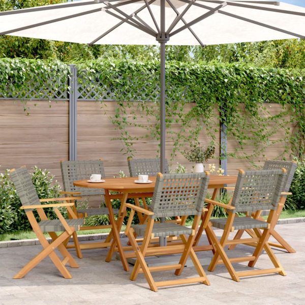 7-Delige Tuinset Poly Rattan En Massief Hout - Afbeelding 13