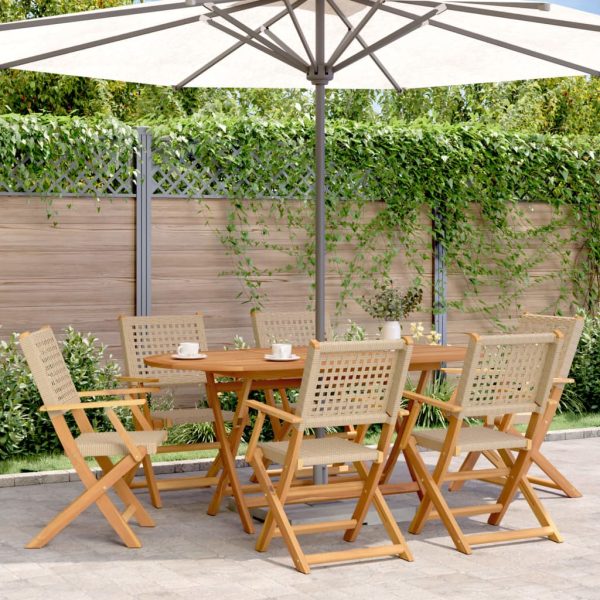 7-Delige Tuinset Poly Rattan En Massief Hout - Afbeelding 14