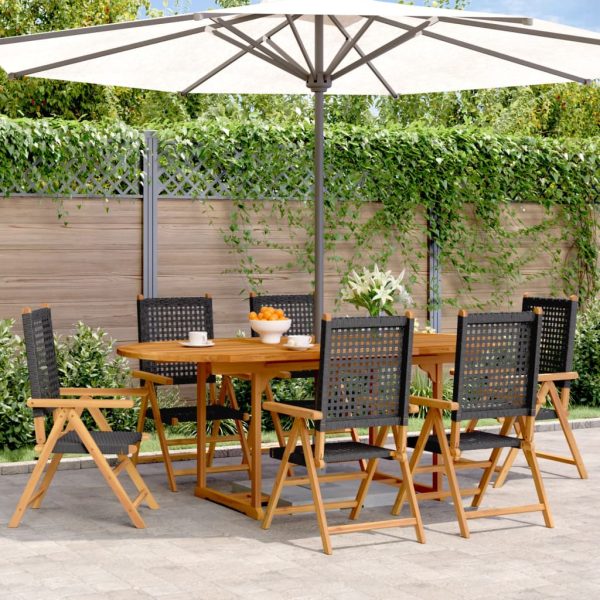 7-Delige Tuinset Poly Rattan En Massief Hout