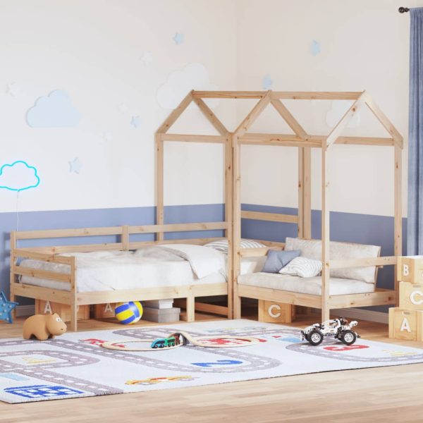 Kinderbed Met Huisje En Bankje Massief Grenenhout