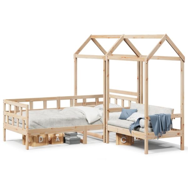 Kinderbedset Met Huisje Massief Grenenhout - Afbeelding 2