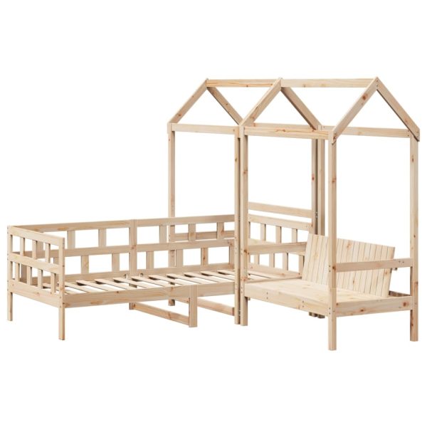 Kinderbedset Met Huisje Massief Grenenhout - Afbeelding 3