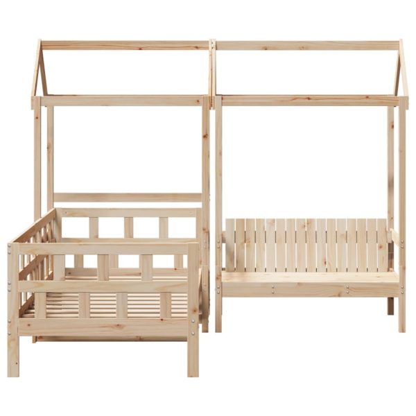 Kinderbedset Met Huisje Massief Grenenhout - Afbeelding 4