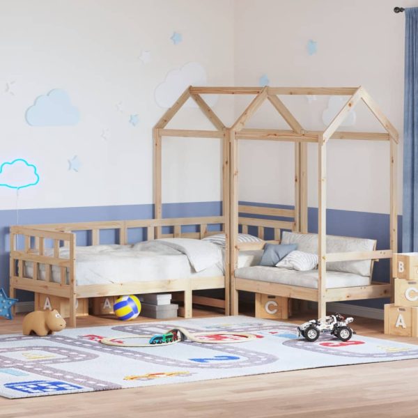 Kinderbedset Met Huisje Massief Grenenhout