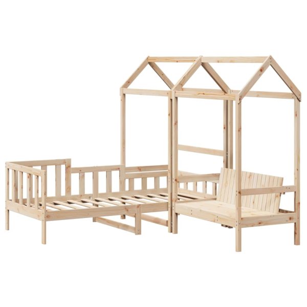 Kinderbed Met Huisje En Bankje Massief Grenenhout - Afbeelding 3