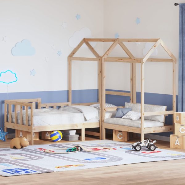 Kinderbed Met Huisje En Bankje Massief Grenenhout