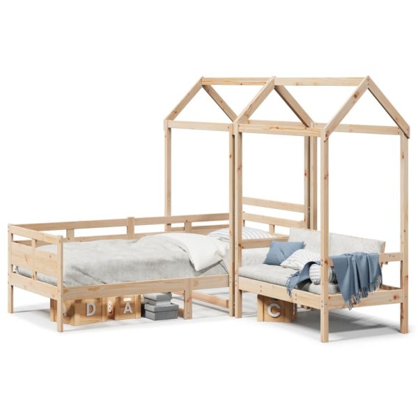 Kinderbed Met Huisje En Bankje Massief Grenenhout - Afbeelding 2