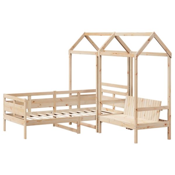 Kinderbed Met Huisje En Bankje Massief Grenenhout - Afbeelding 3