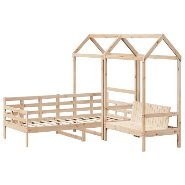 Kinderbed Met Huisje En Bankje Massief Grenenhout - Afbeelding 3