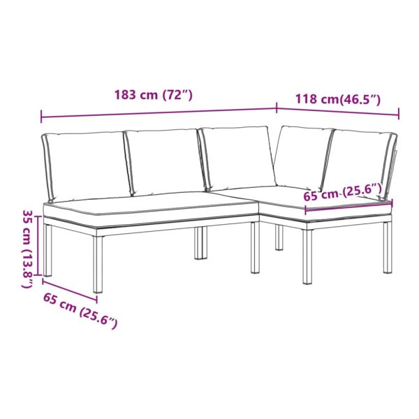 2-Delige Loungeset Met Kussens Aluminium Zwart - Afbeelding 7