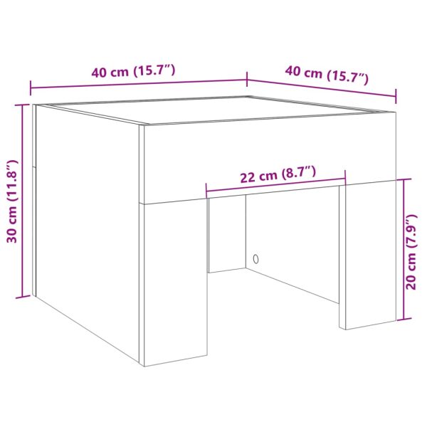 Nachtkastje Met Infinity Led 40X40X30 Cm - Afbeelding 11