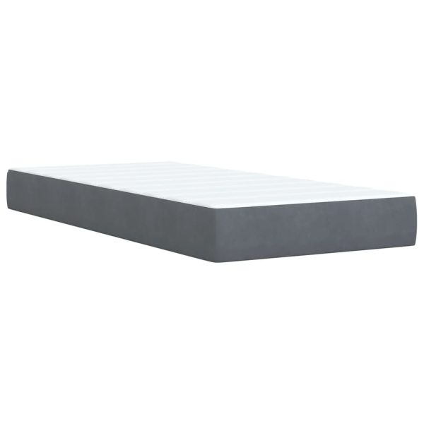 Boxspring Met Matras Fluweel Donkergrijs 1-Persoons (Alleen Au) - Afbeelding 11