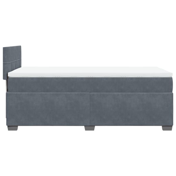 Boxspring Met Matras Fluweel Donkergrijs 1-Persoons (Alleen Au) - Afbeelding 7