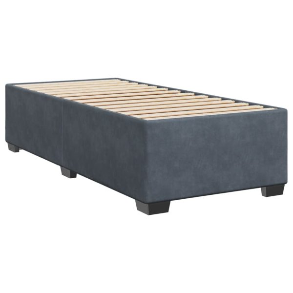 Boxspring Met Matras Fluweel Donkergrijs 1-Persoons (Alleen Au) - Afbeelding 10