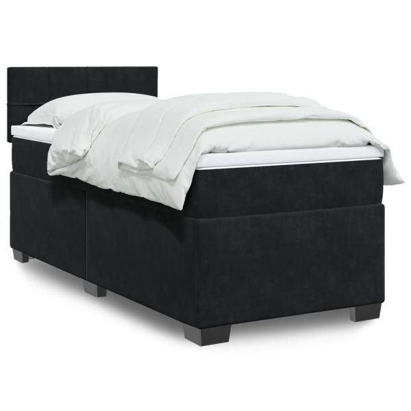 Boxspring Met Matras Fluweel Donkergrijs 1-Persoons (Alleen Au) - Afbeelding 13