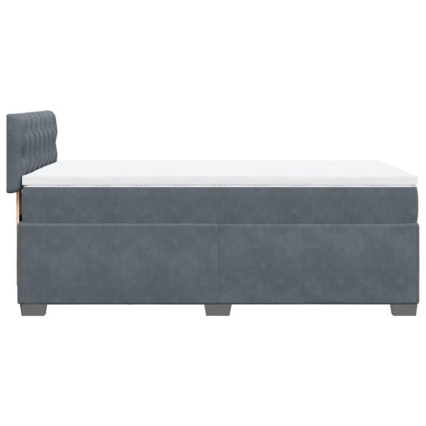 Boxspring Met Matras Fluweel Donkergrijs 1-Persoons (Alleen Au) - Afbeelding 7