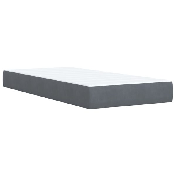 Boxspring Met Matras Fluweel Donkergrijs 1-Persoons (Alleen Au) - Afbeelding 12