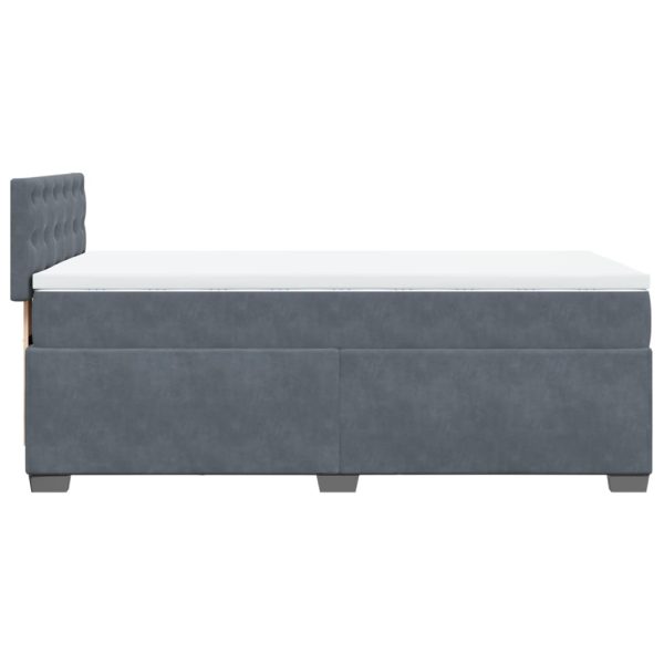 Boxspring Met Matras Fluweel Donkergrijs 1-Persoons (Alleen Au) - Afbeelding 7