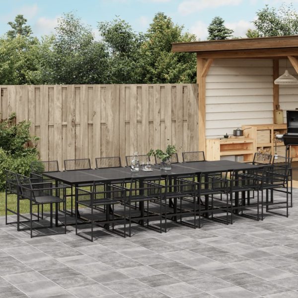 9-Delige Tuinset Poly Rattan Zwart - Afbeelding 13