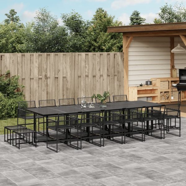 9-Delige Tuinset Poly Rattan Zwart - Afbeelding 16