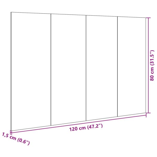 Hoofdbord Met Kastjes 120 Cm Bewerkt Hout - Afbeelding 11