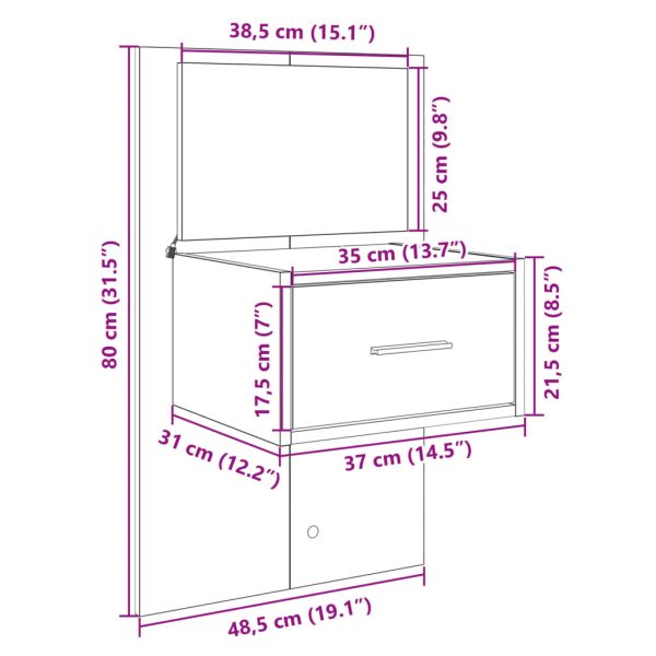 Hoofdbord Met Kastjes 240 Cm Bewerkt Hout - Afbeelding 12