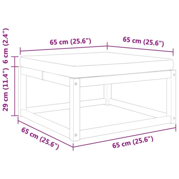 Tuinvoetenbank Met Kussen 65X65X29 Massief Acaciahout - Afbeelding 9