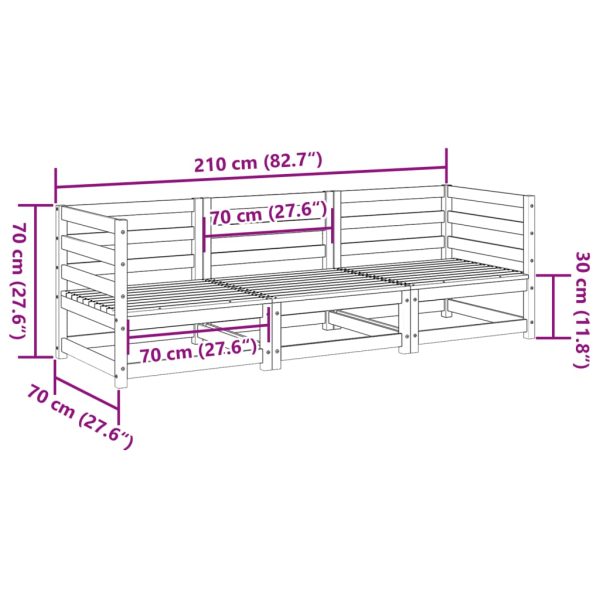 3-Delige Loungeset Massief Grenenhout - Afbeelding 9