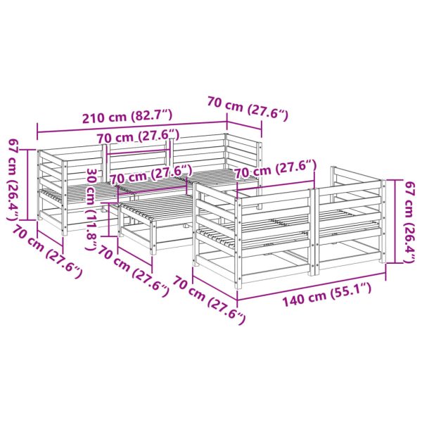 6-Delige Loungeset Massief Grenenhout - Afbeelding 11