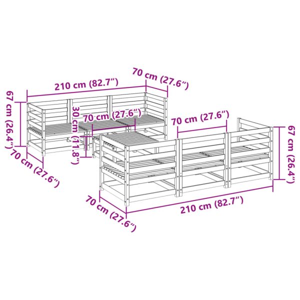 7-Delige Loungeset Massief Grenenhout - Afbeelding 11