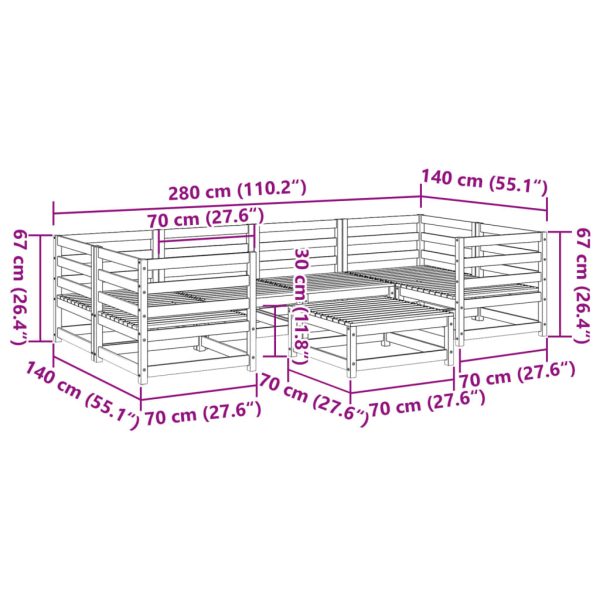 7-Delige Loungeset Massief Grenenhout - Afbeelding 11