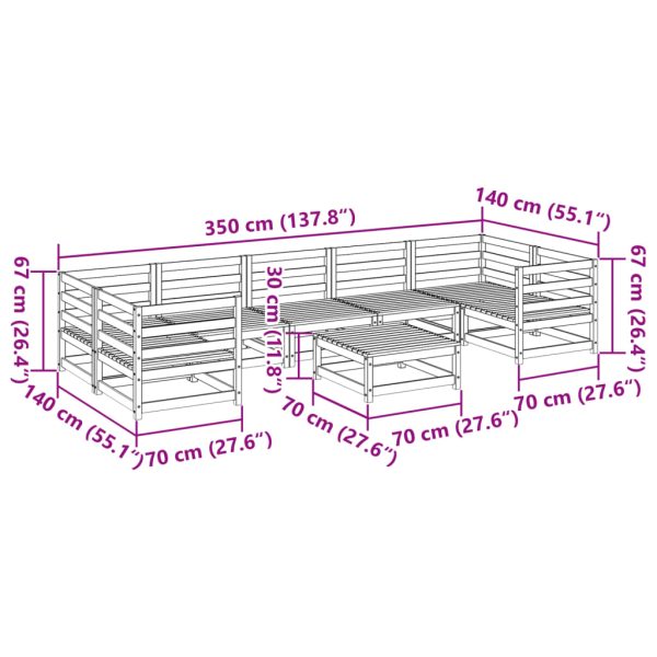 8-Delige Loungeset Massief Grenenhout - Afbeelding 11